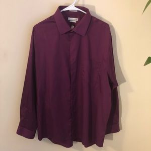 Van Heusen Lux Sateen Shirt Wine Size 17.5 34/35